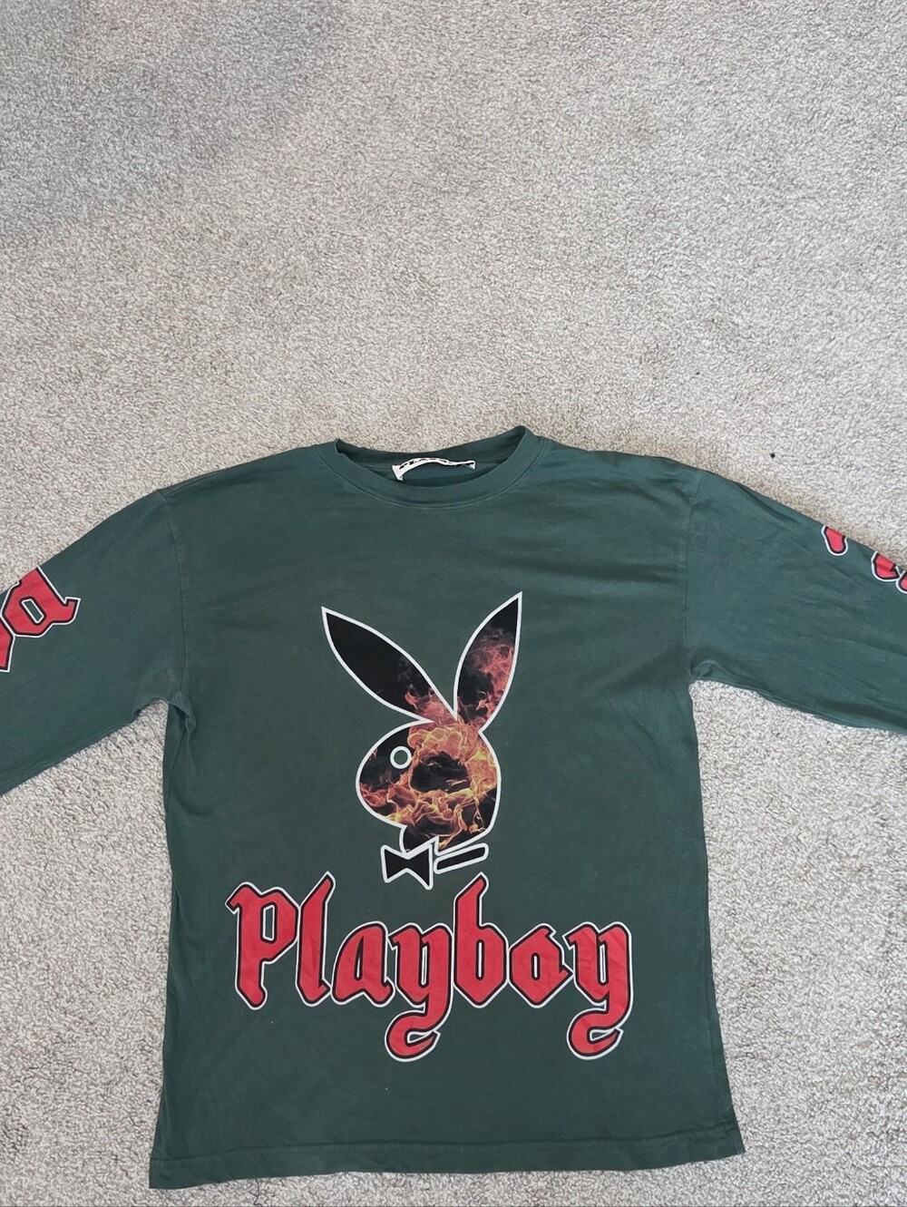 Playboy By Pacsun- Long-Sleeve Graphic Tee - Green